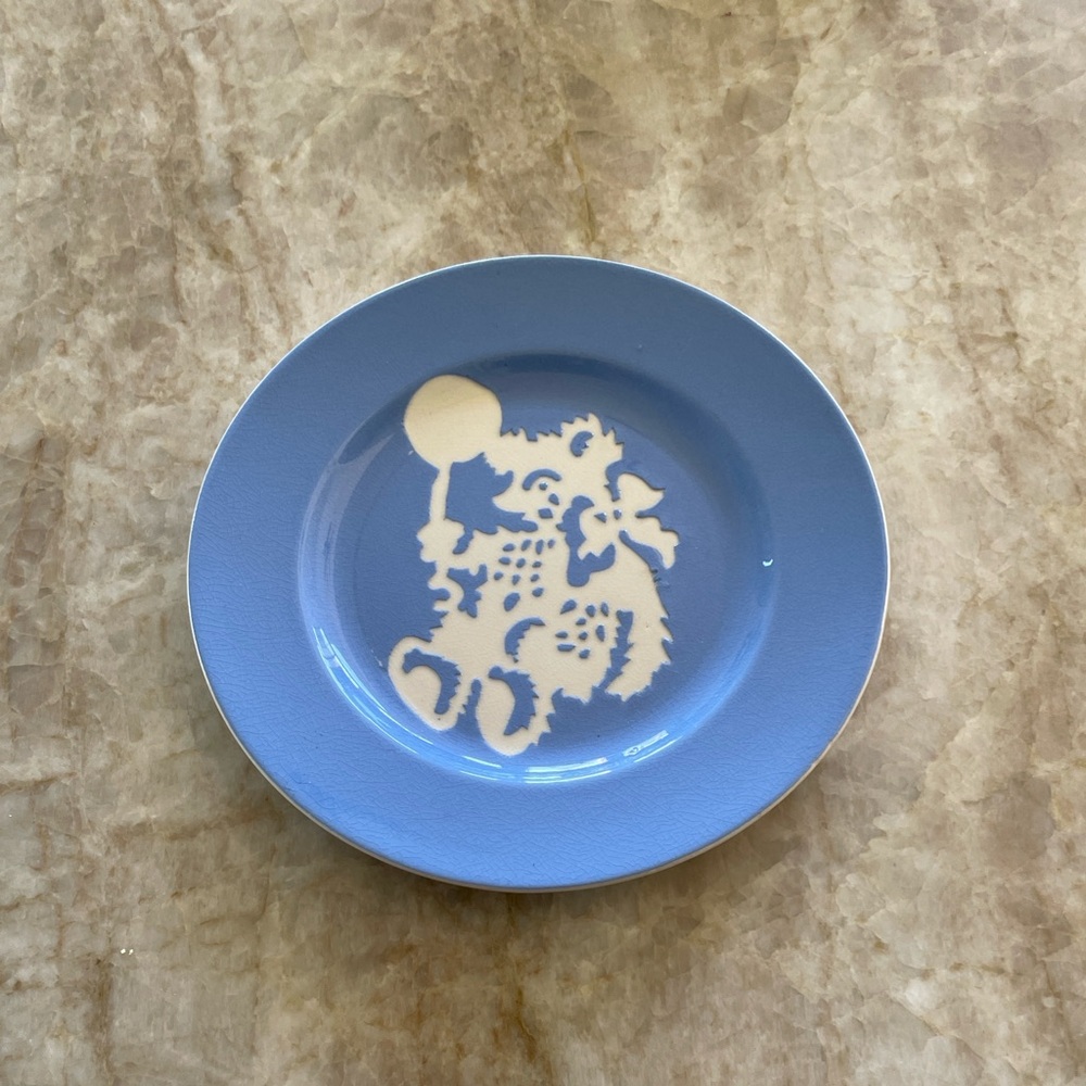 Cameoware by Harper Pottery, USA Blue and Cream Plate